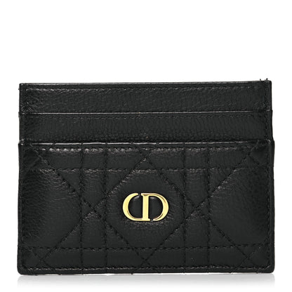 Christian Dior Supple Calfskin Cannage Caro Five-Slot Card Holder Black 1 of 11