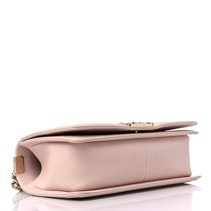 Chanel Caviar Chevron Quilted Medium Boy Flap Light Pink 4 of 9