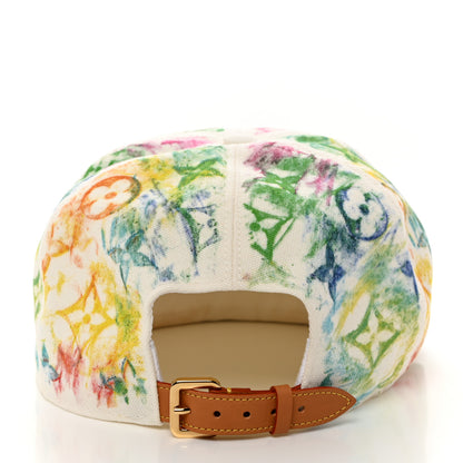 Louis Vuitton Cotton Monogram Watercolor Cap 60 White Multicolor 6 of 9