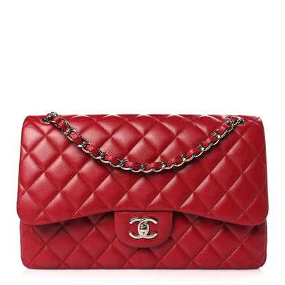 Chanel Caviar Quilted Jumbo Double Flap Dark Red 1 of 9