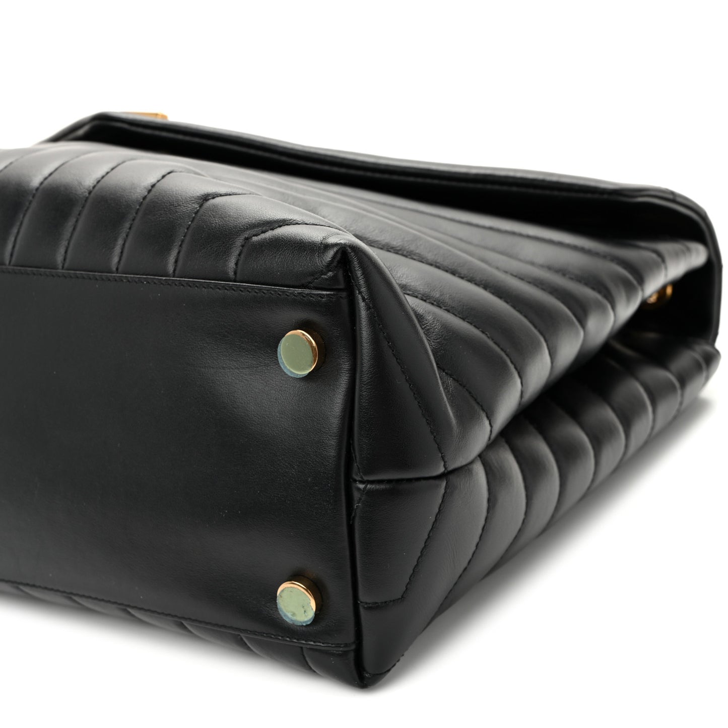 Calfskin Y Quilted Monogram Large Loulou Chain Satchel  Black