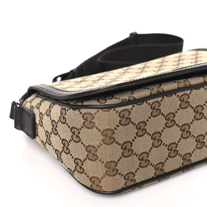 Gucci Monogram Flap Messenger Bag Beige Dark Brown 8 of 9