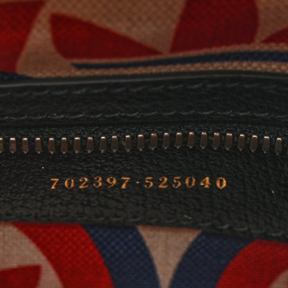 Gucci X ADIDAS Textured Dollar Calfskin Web Trefoil Logo Embossed Mini Bowling Bag Black Off White 7 of 10