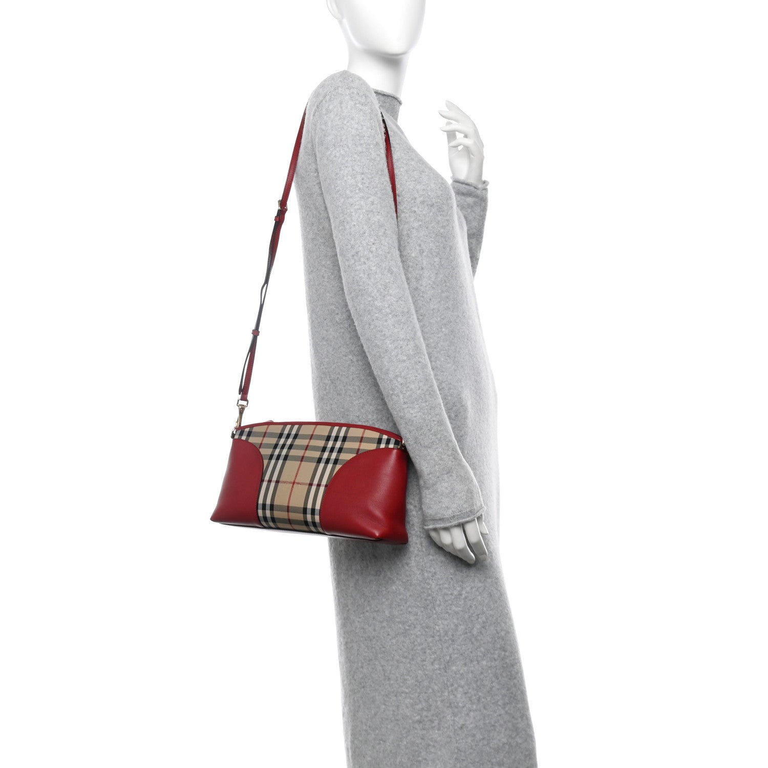 Burberry Haymarket Check Small Chichester Crossbody Clutch Red 2 of 10