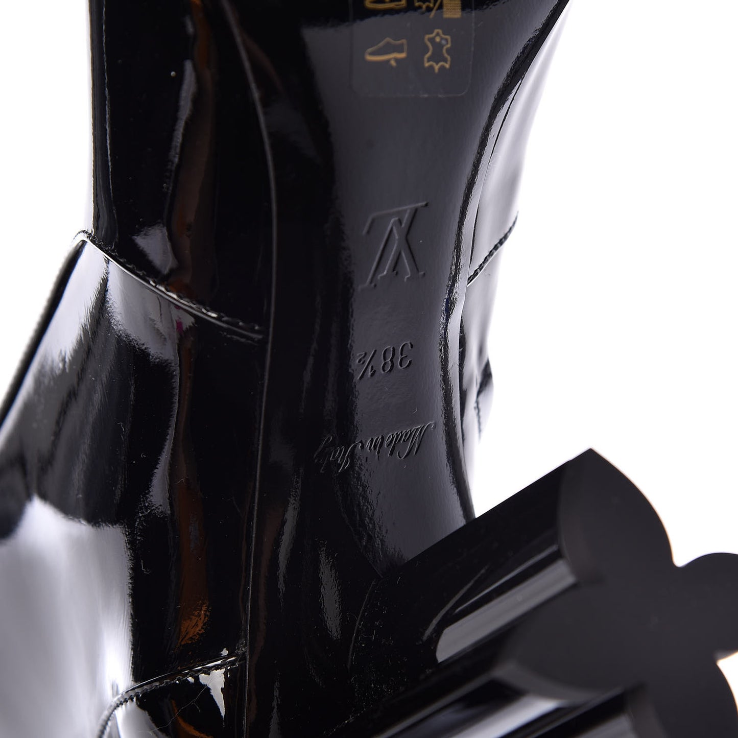 Patent Silhouette Ankle Boots 38.5 Black
