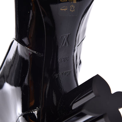 Louis Vuitton Patent Silhouette Ankle Boots 38.5 Black 7 of 9