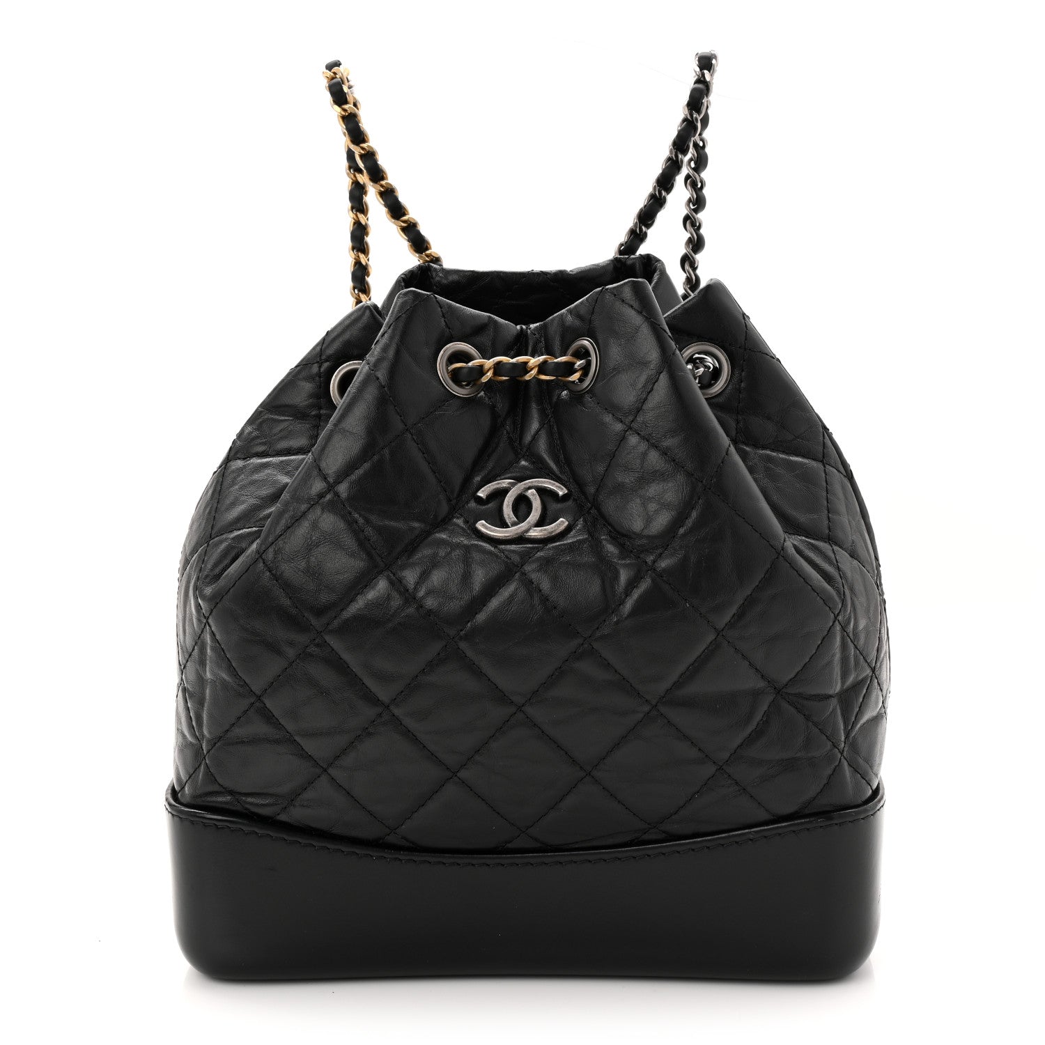 Chanel Aged Calfskin Quilted Small Gabrielle Backpack Black 1 of 10