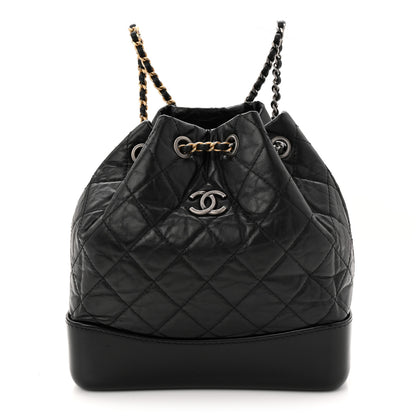 Chanel Aged Calfskin Quilted Small Gabrielle Backpack Black 1 of 10