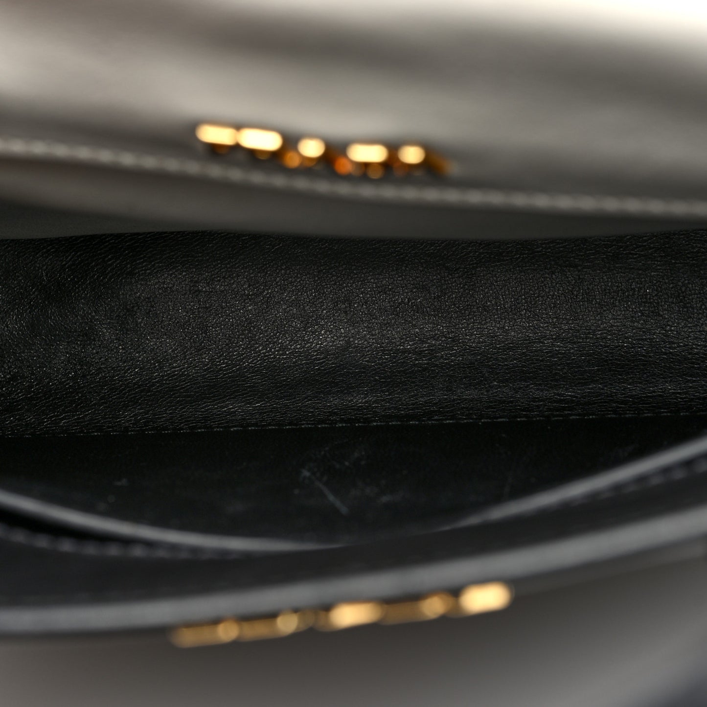 Saffiano City Calfskin Mini Bibliothèque Top Handle Black White