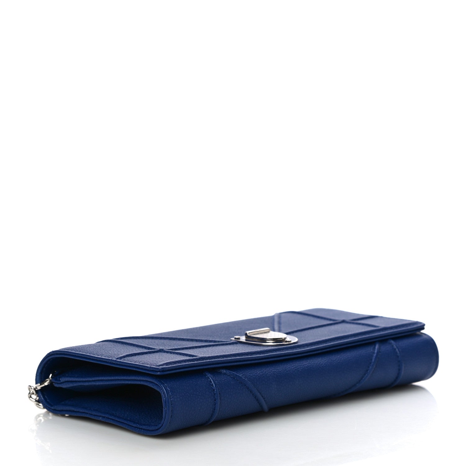 Christian Dior Grained Calfskin Diorama Croisiere Chain Wallet Blue 3 of 10