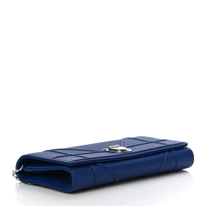 Christian Dior Grained Calfskin Diorama Croisiere Chain Wallet Blue 3 of 10