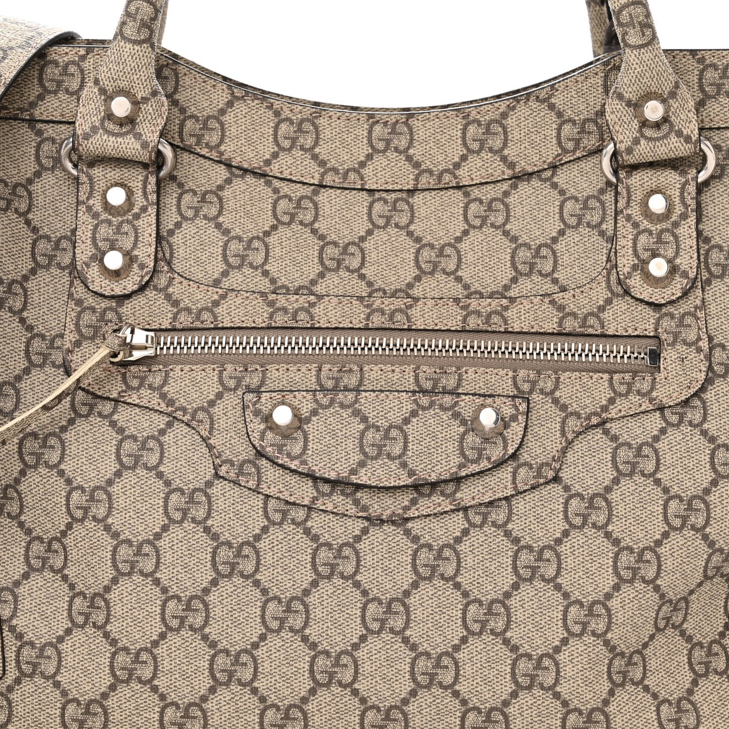 X GUCCI GG Supreme Monogram Neo Classic Silver Hardware City Beige Ebony