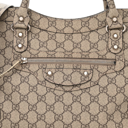 Balenciaga X GUCCI GG Supreme Monogram Neo Classic Silver Hardware City Beige Ebony 8 of 10