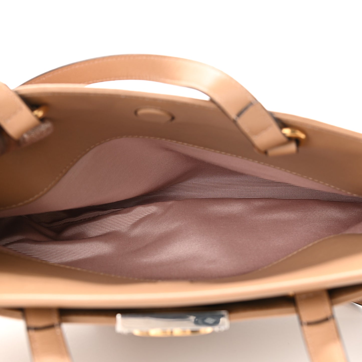 Lambskin Small Linea Matisse Top Handle Bag Natural Tan