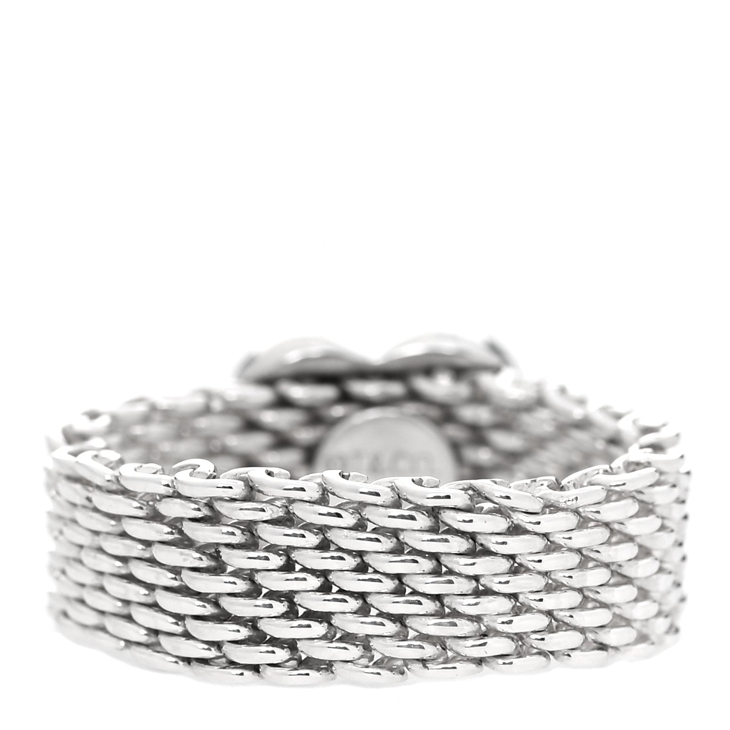 Tiffany Sterling Silver Somerset Mesh Heart Ring 48 4.5 4 of 5