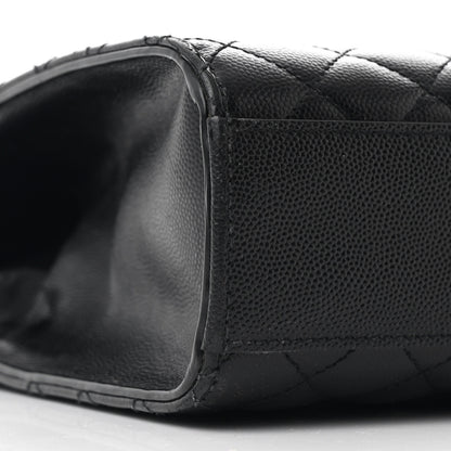Saint Laurent Grain De Poudre Textured Mixed Matelasse Large Triquilt Monogram Monochrome Satchel Black 9 of 11