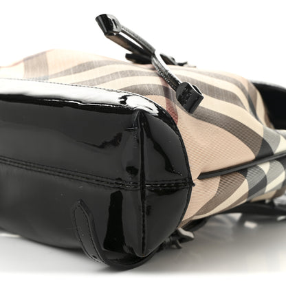 Burberry Patent Nova Check Backpack Black 10 of 14