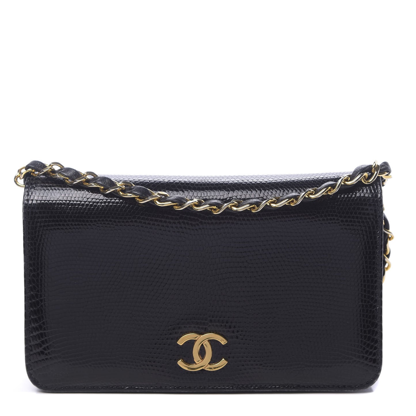Lizard Mini Single Flap Black