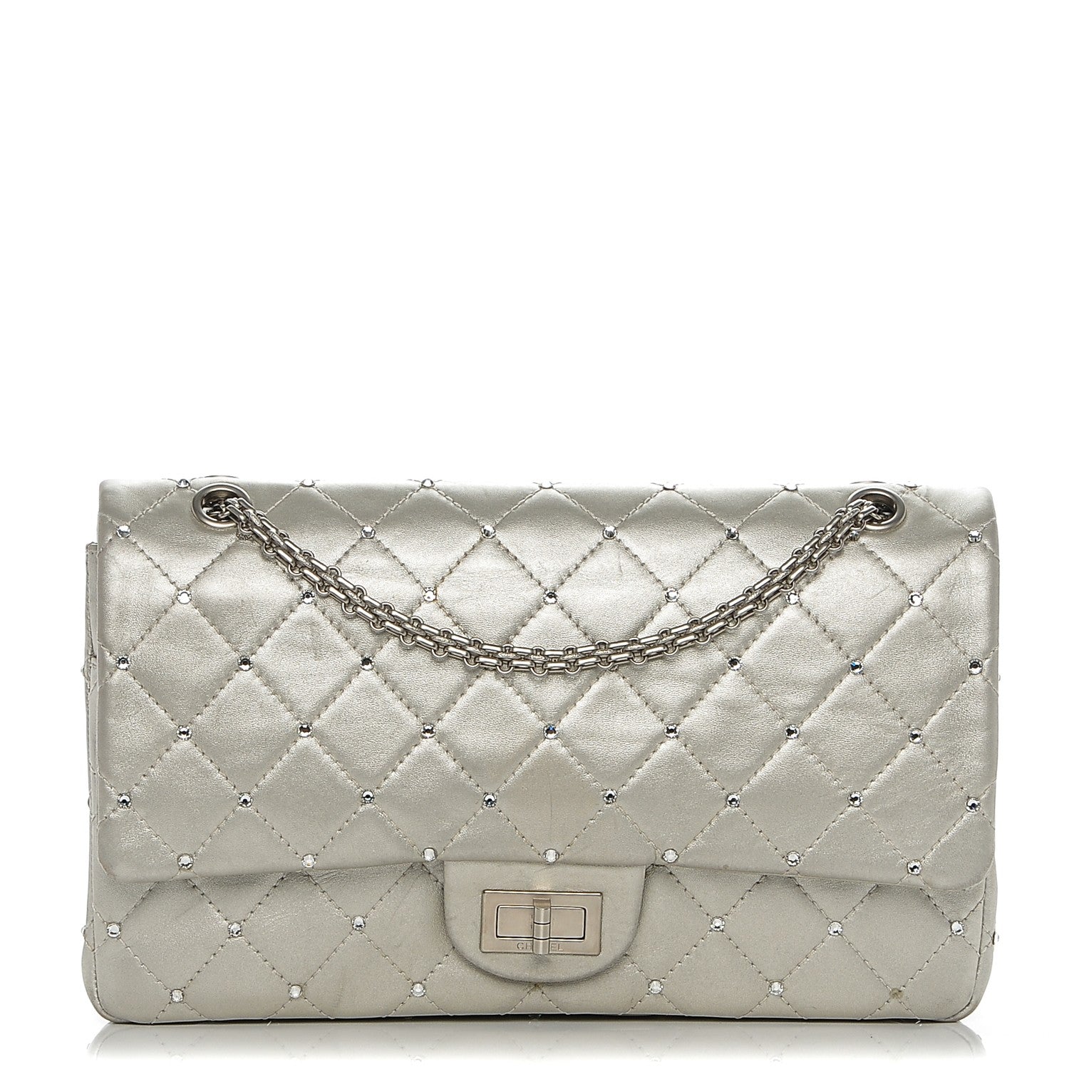 Chanel Metallic Lambskin Crystal 2.55 Reissue 227 Flap Pale Gold 1 of 10