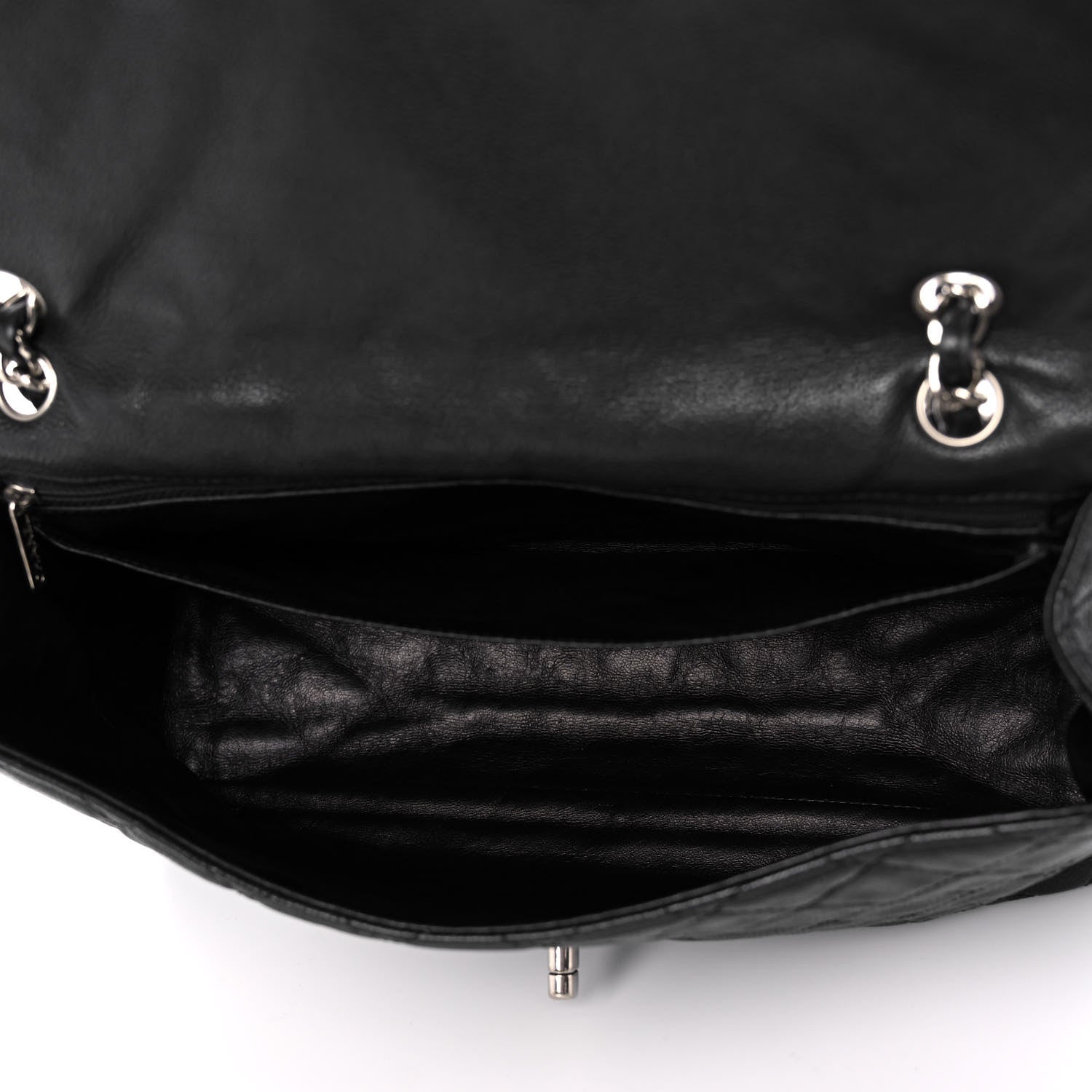 Chanel Washed Caviar Quilted Maxi Single Flap Black 5 of 13