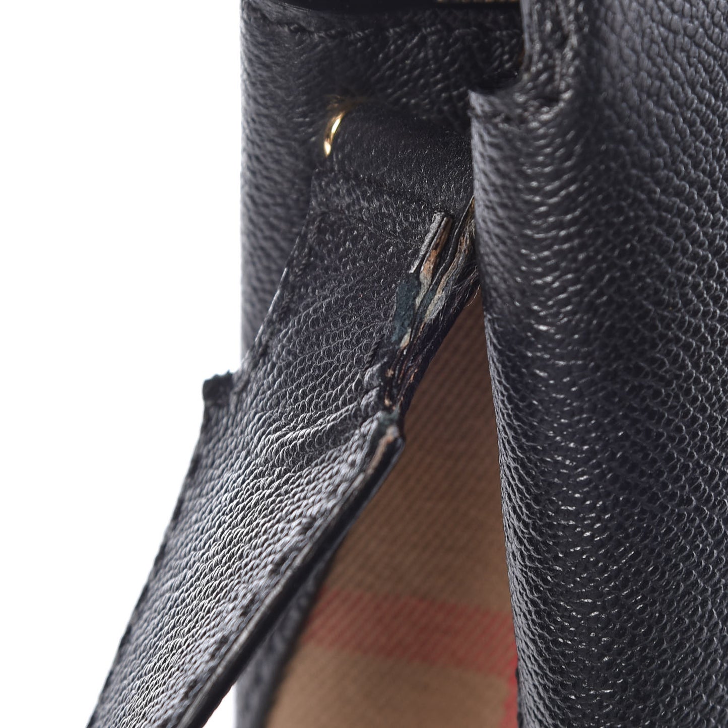 Soft Grain Calfskin House Check Small Helmsley Crossbody Black