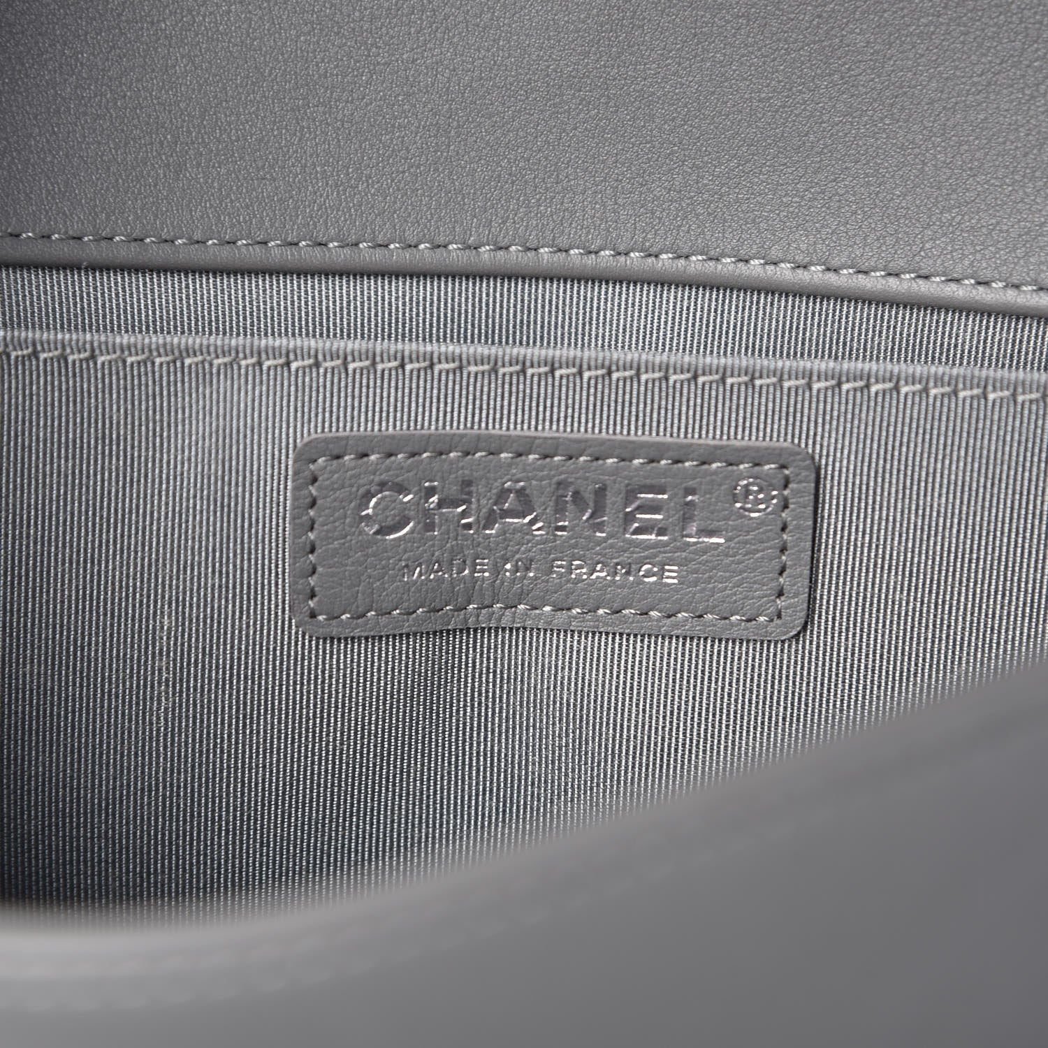 Chanel Calfskin Chevron Quilted Medium Boy Flap Grey 6 of 10