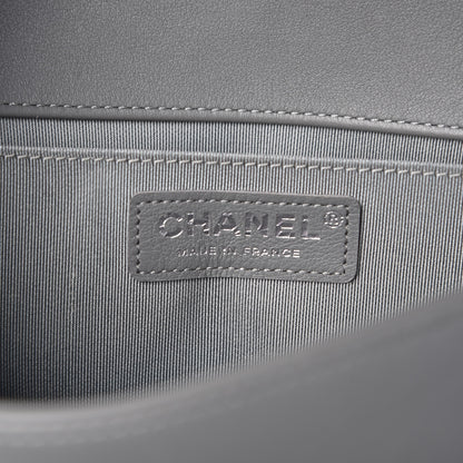 Chanel Calfskin Chevron Quilted Medium Boy Flap Grey 6 of 10