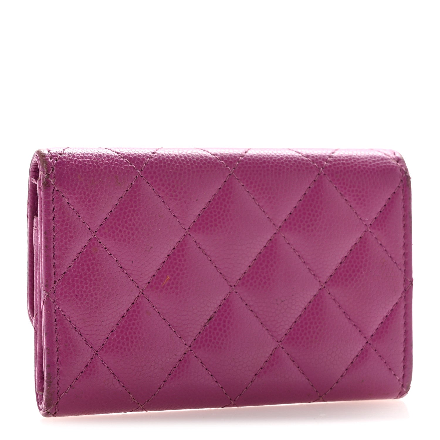 Chanel Caviar Quilted Textured CC Flap Card Holder Purple 3 of 10