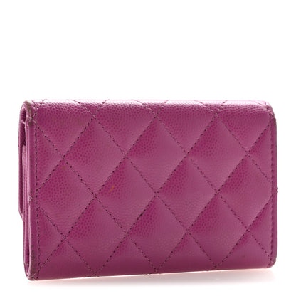 Chanel Caviar Quilted Textured CC Flap Card Holder Purple 3 of 10