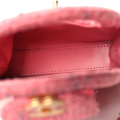Chanel Tweed Quilted Mini Nano Kelly Shopper Pink 5 of 11