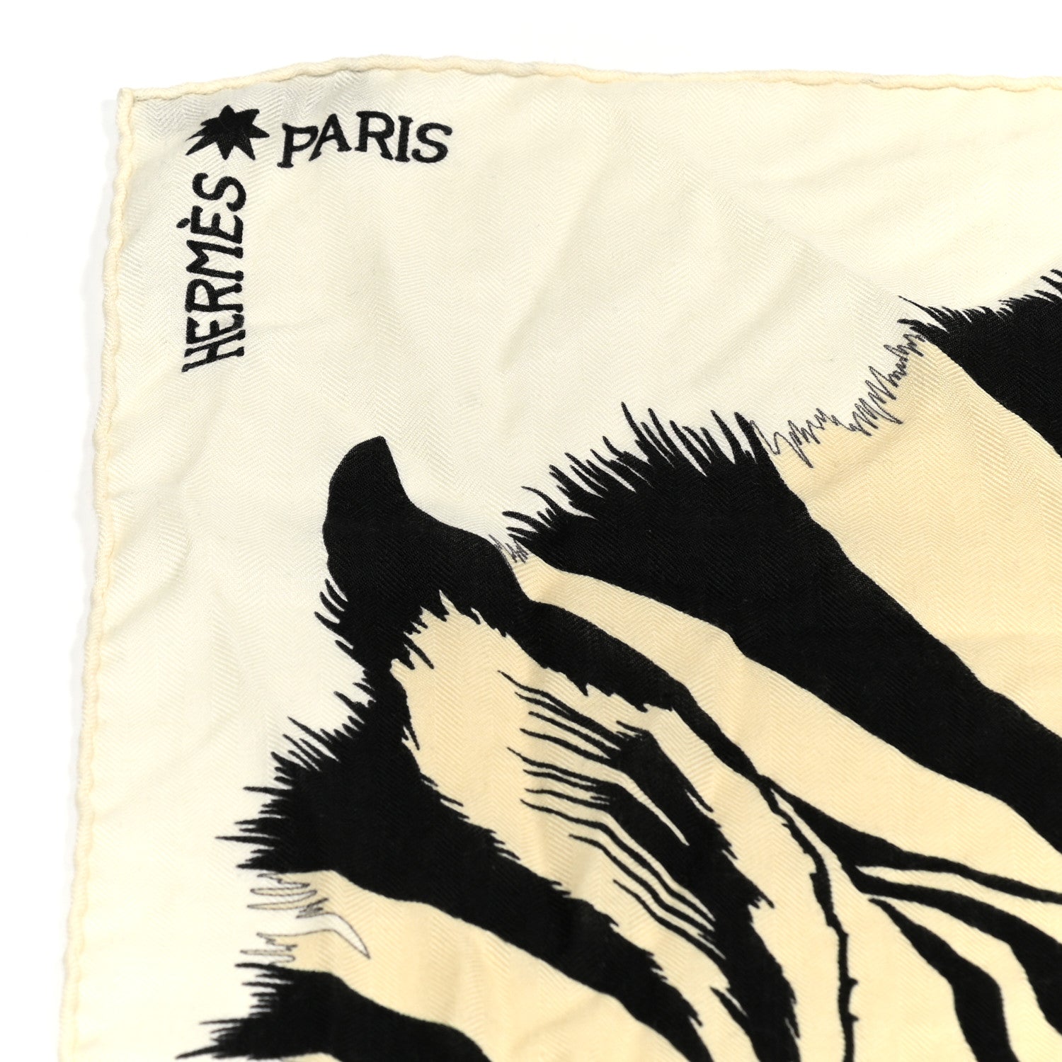 Hermes Cashmere Silk Zebra Pegasus Shawl 140 White Black Naturel 2 of 6