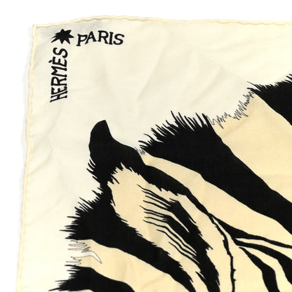 Hermes Cashmere Silk Zebra Pegasus Shawl 140 White Black Naturel 2 of 6