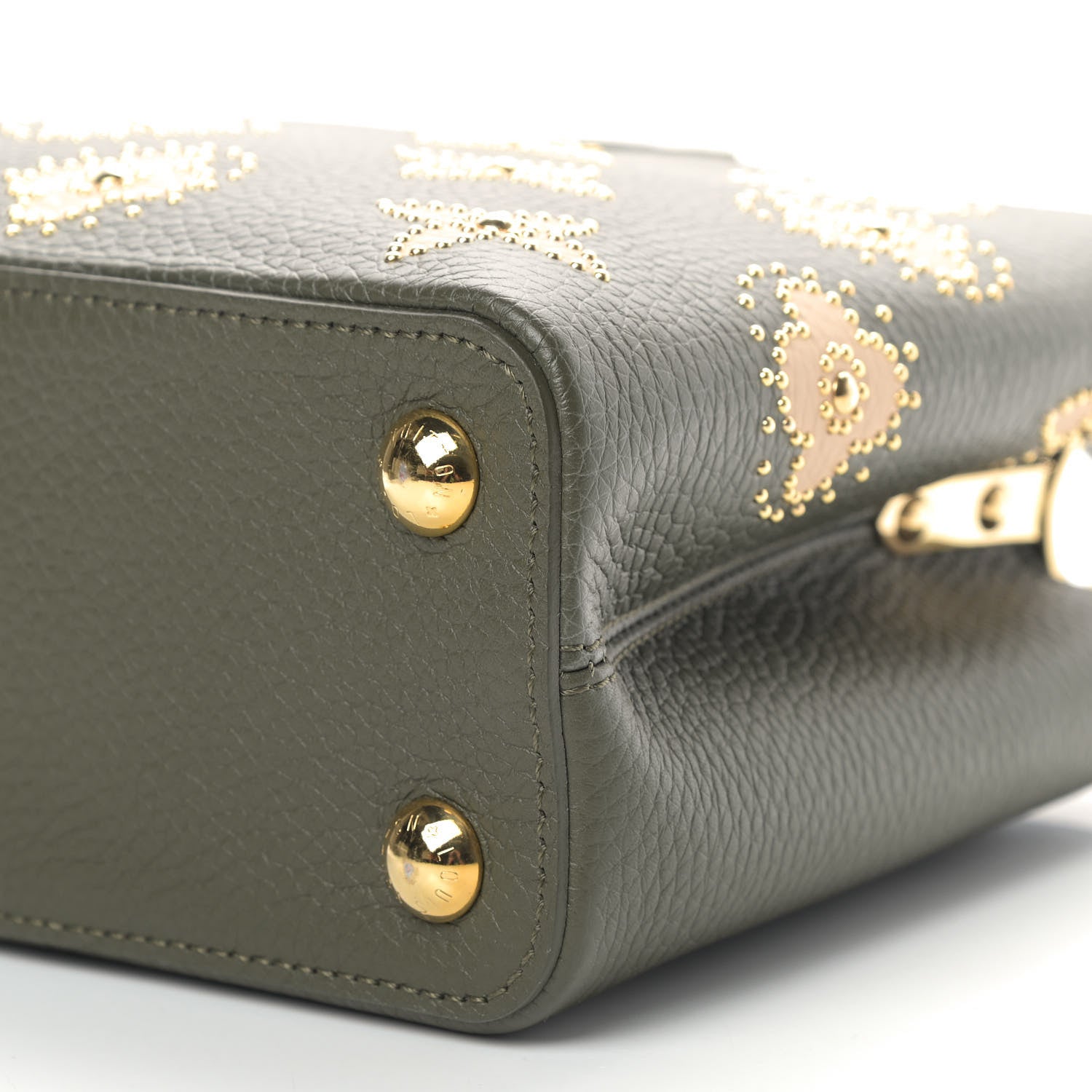 Louis Vuitton Taurillon Flowers Capucines BB Khaki 7 of 9