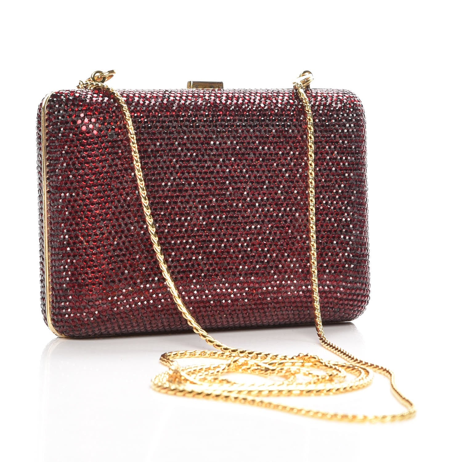 Judith Leiber Crystal Minaudiere Clutch Red 3 of 7