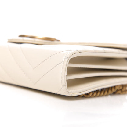 Gucci Calfskin Matelasse GG Marmont Chain Wallet Mystic White 7 of 9