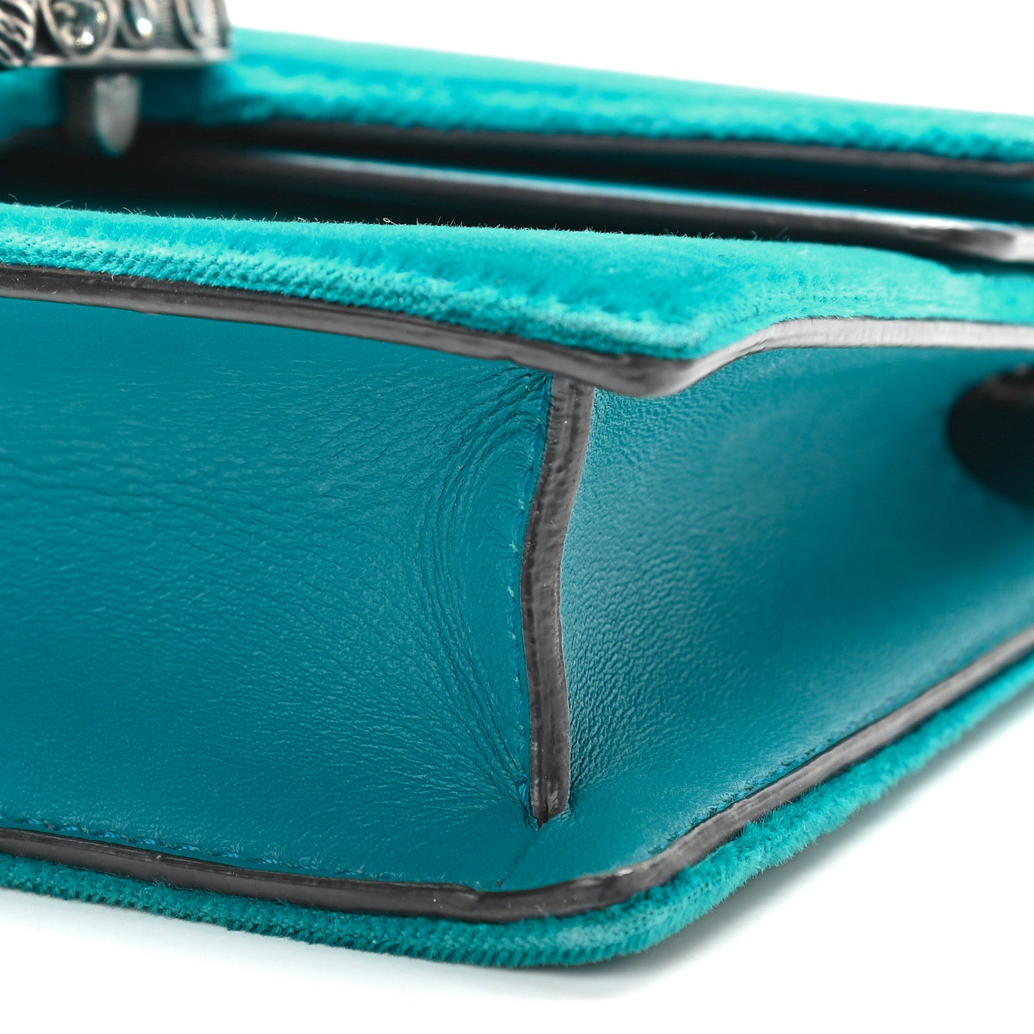 Gucci Velvet Super Mini Dionysus Shoulder Bag Pavone Cyan 8 of 9