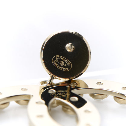 Chanel Pearl CC Drop Earrings Gold 4 of 5