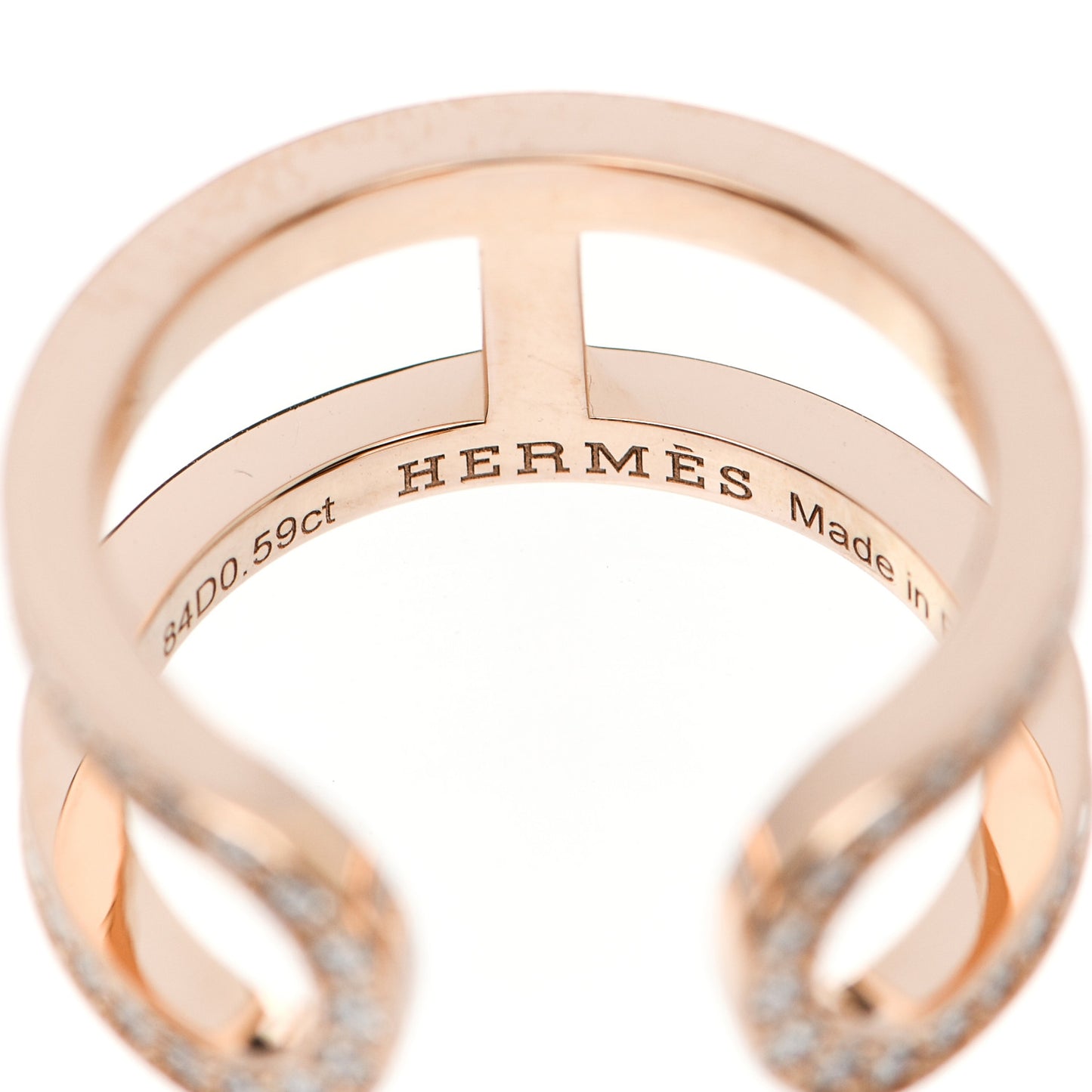 18K Rose Gold Diamond MM Ever Chaine D'Ancre Ring 51 5.75