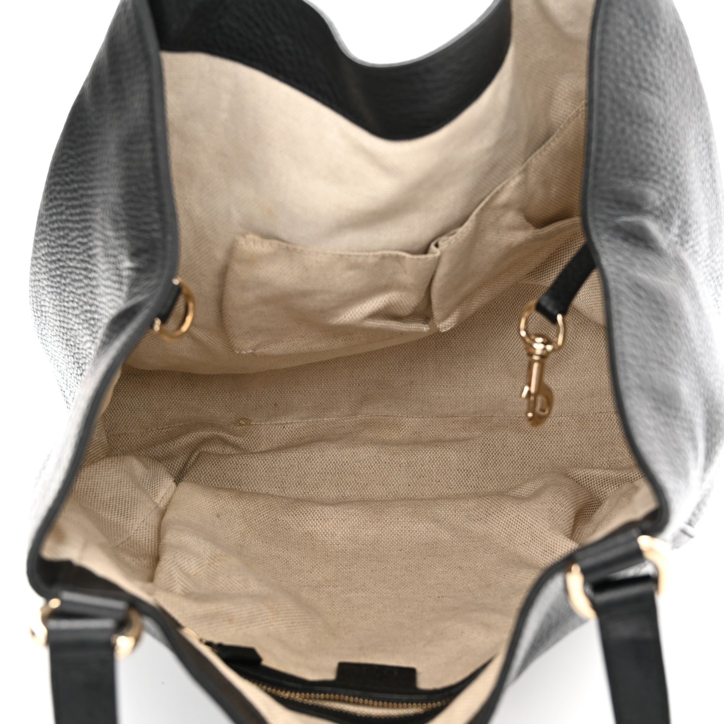 Pebbled Calfskin Medium Soho Shoulder Bag Black