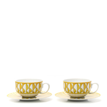 Hermes Porcelain Soleil d'Hermes Breakfast Cup And Saucer Set Of 2 1 of 10