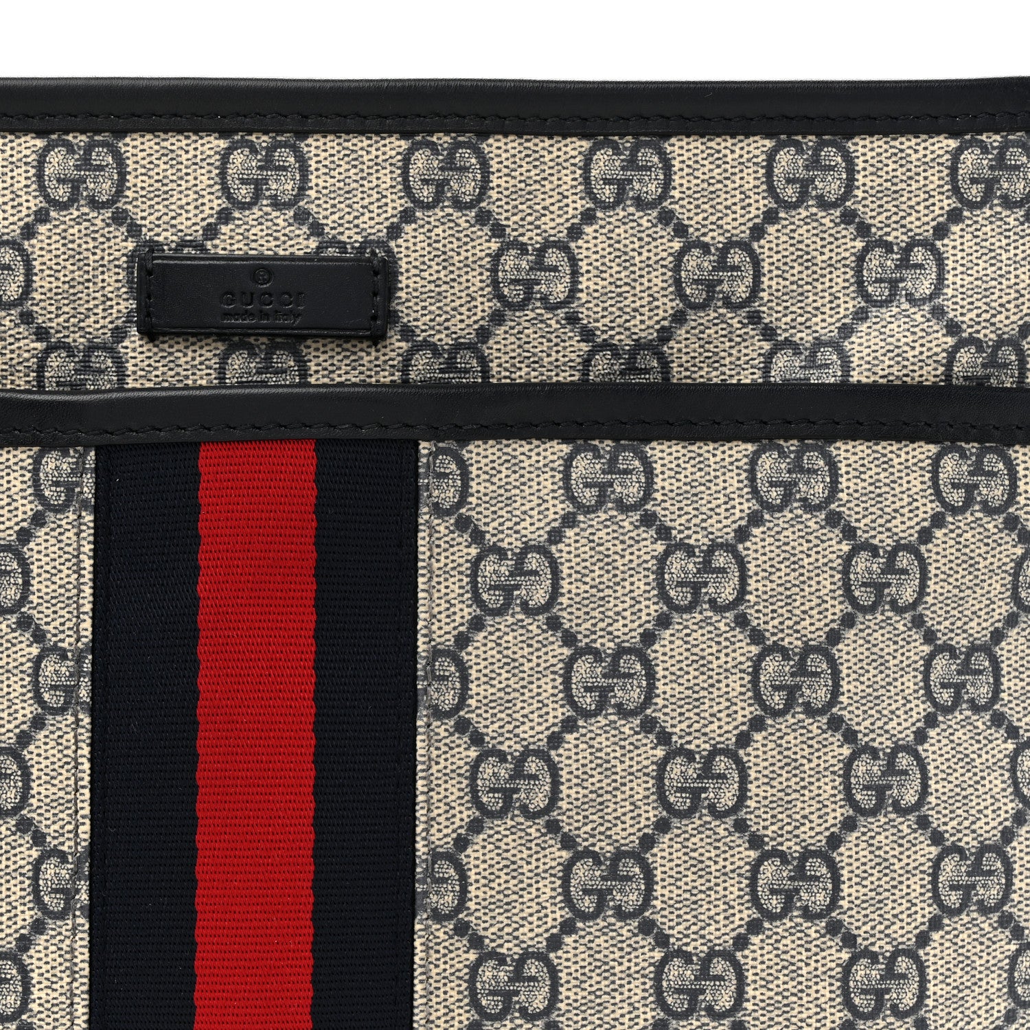 Gucci GG Supreme Monogram Web Flat Messenger Bag Navy 8 of 14