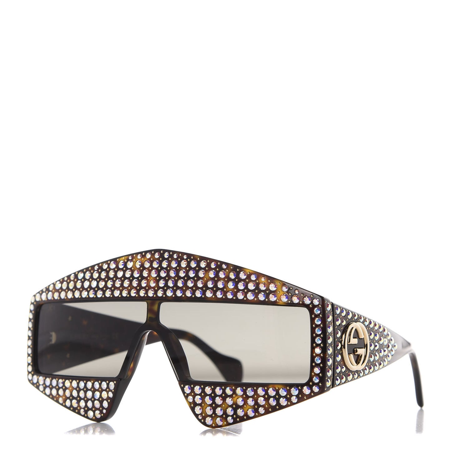 Crystal Rectangular Frame Sunglasses GG0357S Tortoiseshell