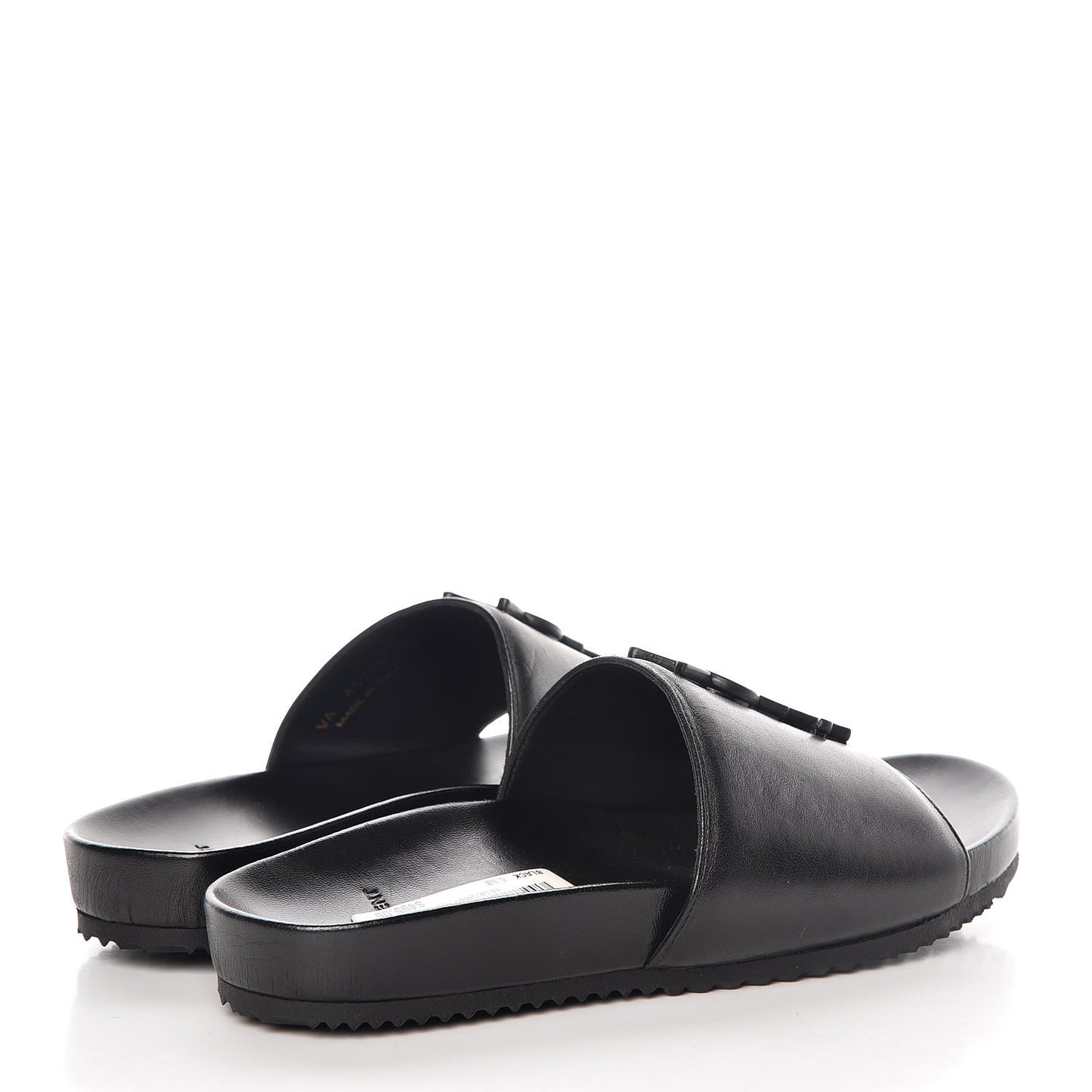 Lambskin Joan Slide Sandals 35.5 Black