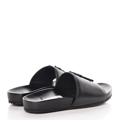 Saint Laurent Lambskin Joan Slide Sandals 35.5 Black 4 of 9