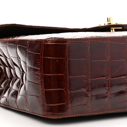 Chanel Alligator Jumbo Single Flap Dark Brown 9 of 11