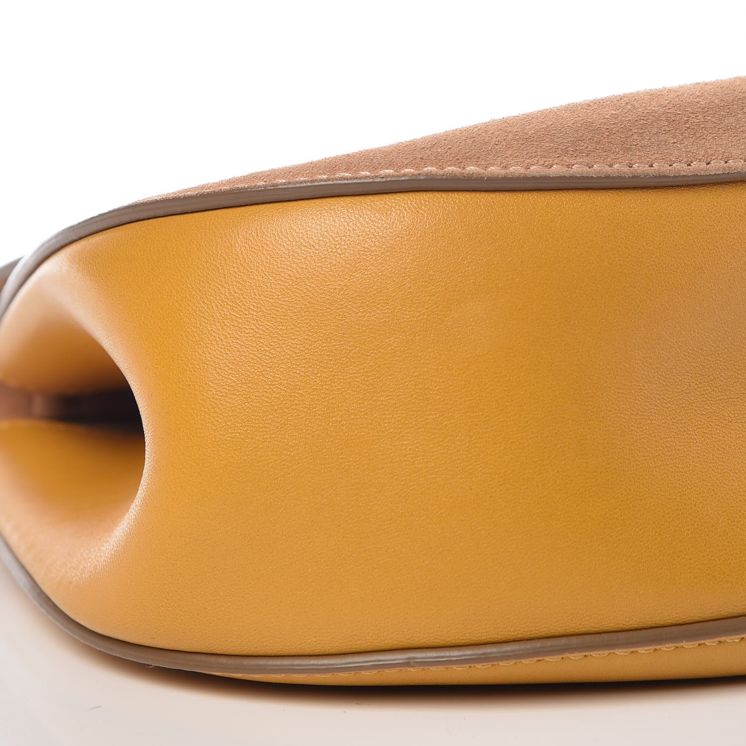 Chloe Suede Smooth Calfskin Drew Shoulder Bag Wet Sand Sunflower 14 of 15