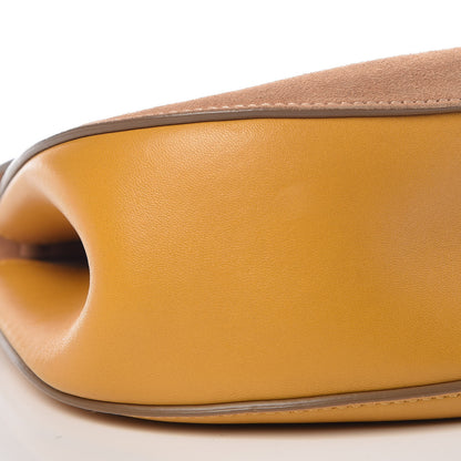 Chloe Suede Smooth Calfskin Drew Shoulder Bag Wet Sand Sunflower 14 of 15