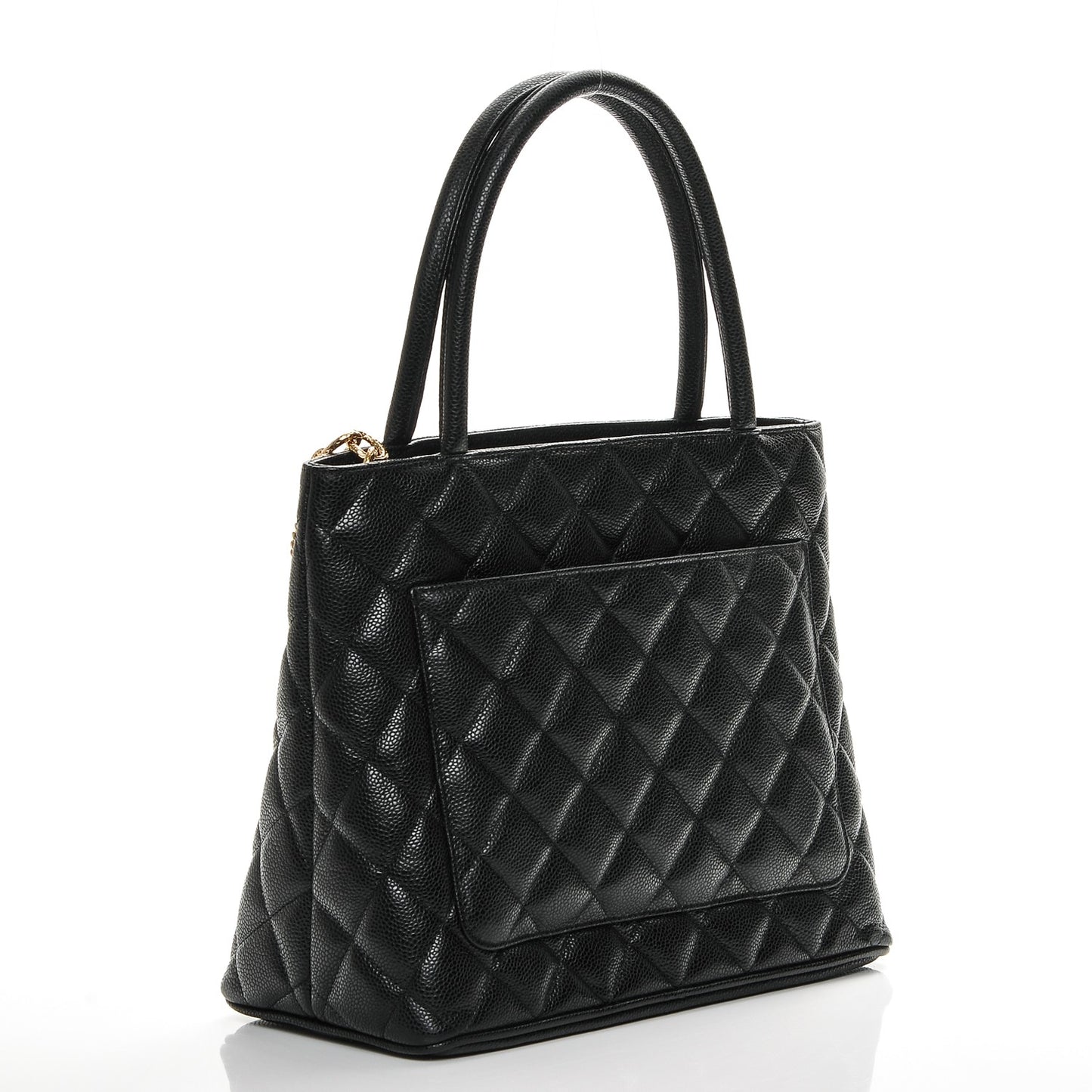 Caviar Quilted Medallion Tote Black