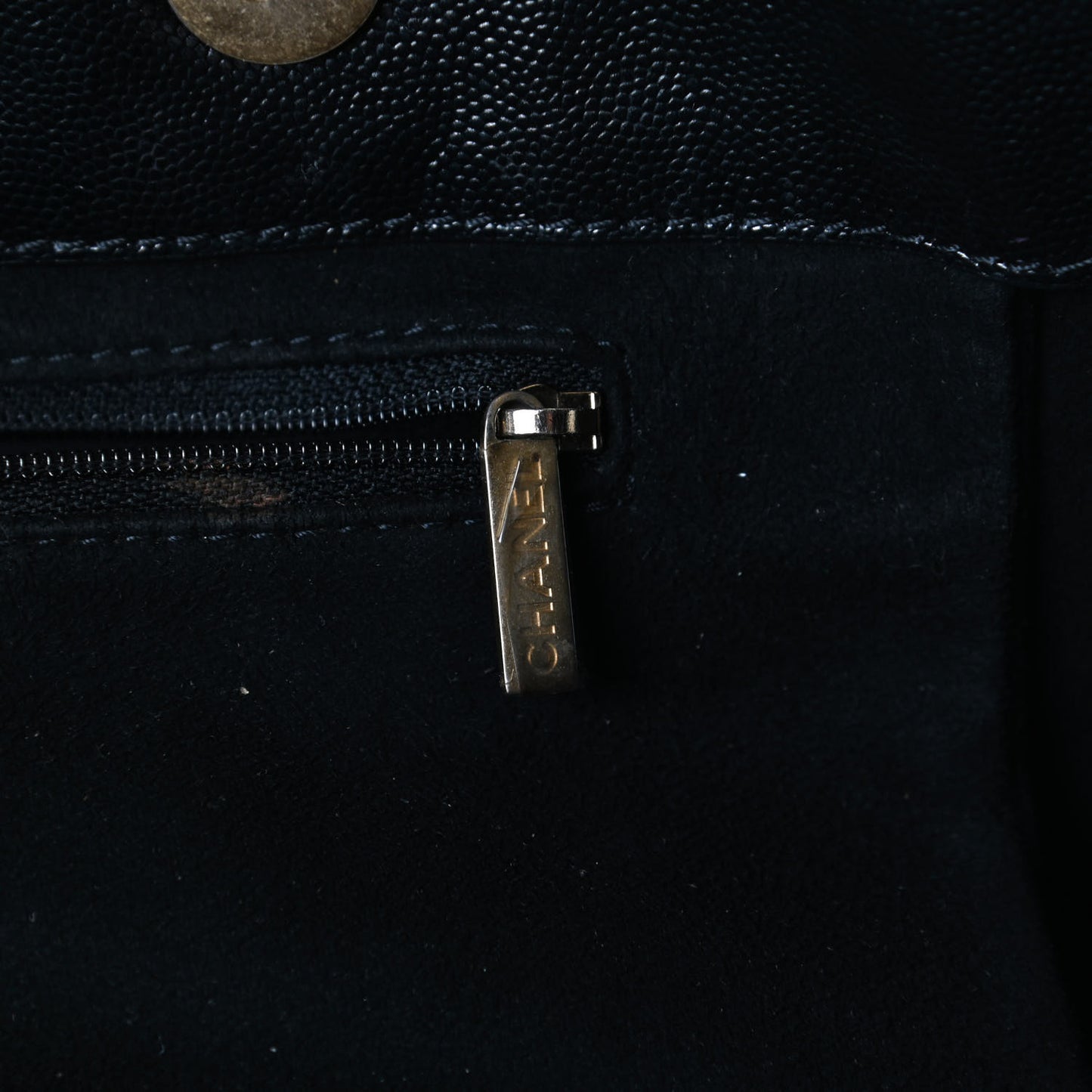 Caviar Medium Studded Deauville Tote Black
