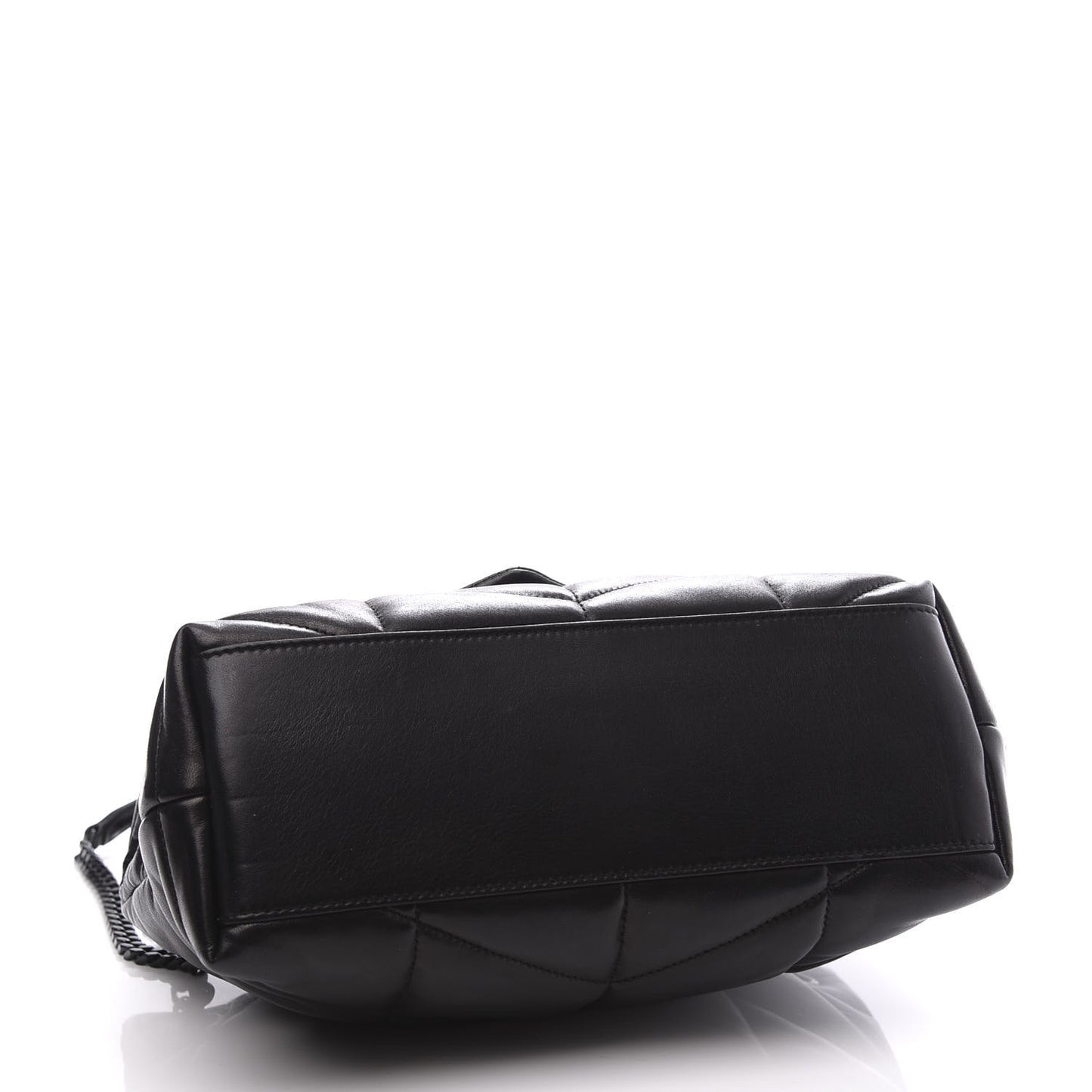 Lambskin Quilted Small Loulou Puffer Monogram Chain Satchel Black